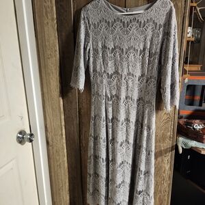 Dainty Jewells Gray Lace Dress